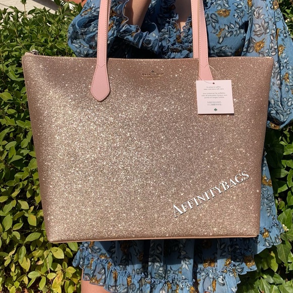 Kate spade large joeley Rose gold glitter Tote - Picture 3 of 8
